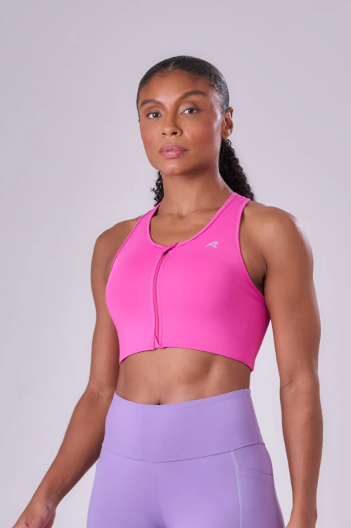 TOP SIGNATURE SAMBA NADADOR C/ ZIPER PINK FLUOR