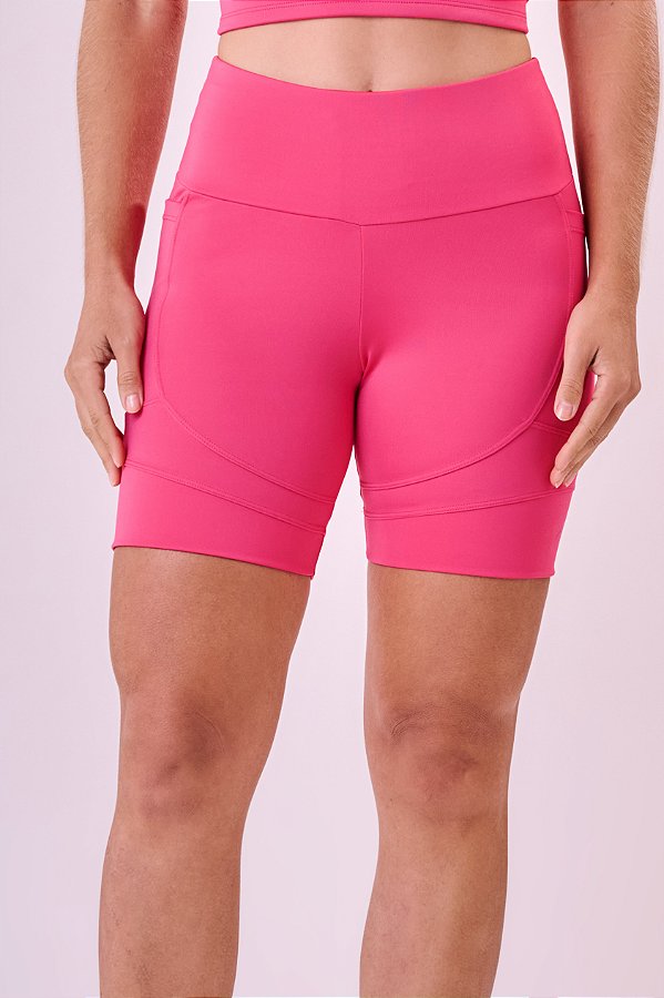 BERMUDA ESSENTIAL RUN TROT 3 BOLSOS 15CM ROSA JUBILEE