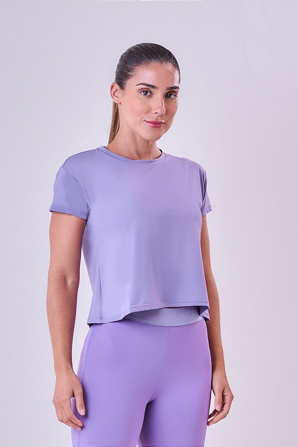 CAMISETA CROPPED KEEP COOL CUT UV50 ROXO NEVOA