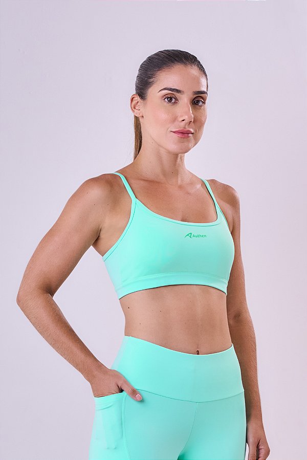 TOP ESSENTIAL RUN TROT AJUSTAVEL RETO VERDE MENTA