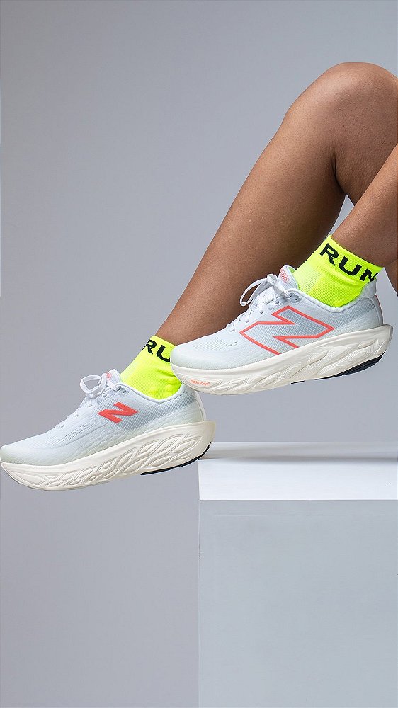 Meia Curta para Corrida HUPI Running Pro Run Amarelo Neon