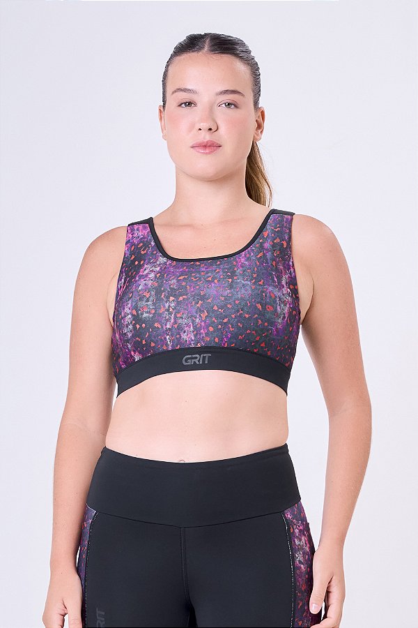 TOP GRIT BOSSA AJUSTAVEL 1 BOLSO RETO ESTAMPA ELZA / PRETO