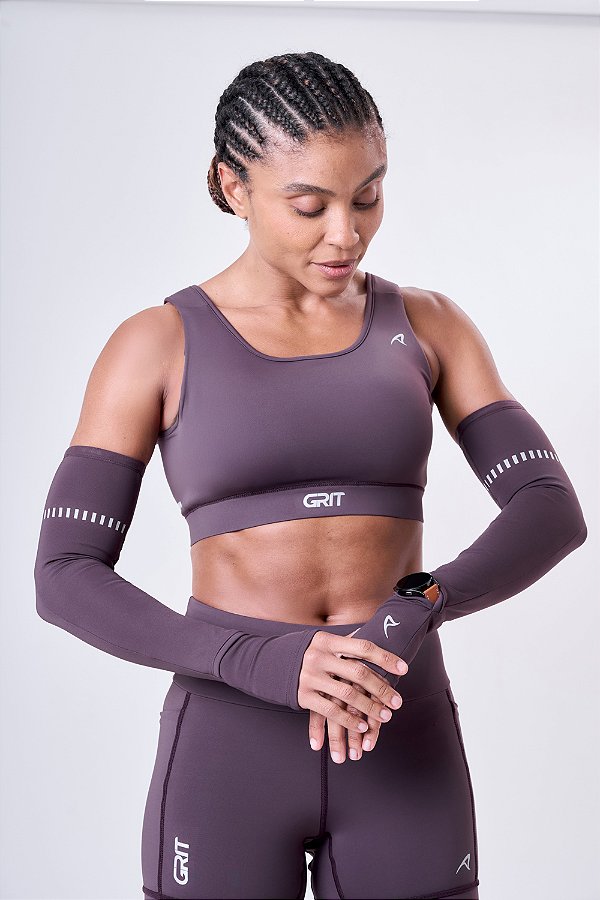 MANGUITO COAT DE COMPRESSAO C/ ABERTURA PARA RELOGIO E DEDEIRA ACAI