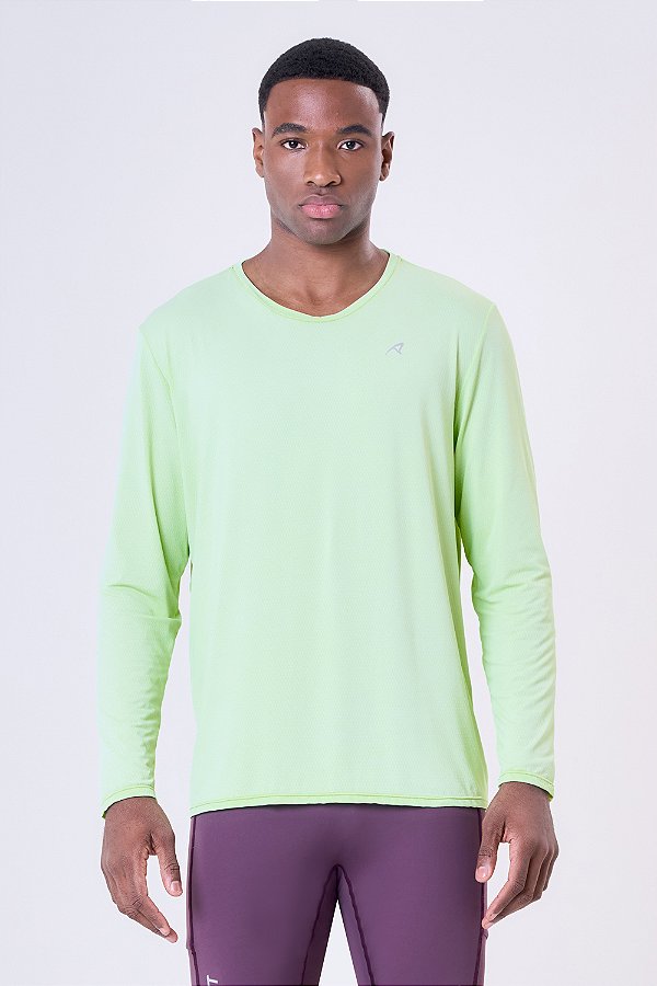 CAMISETA MASCULINA KEEP COOL PEP TRUE DRY MANGA LONGA VERDE PIXY