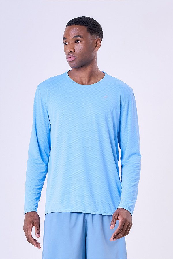 CAMISETA MASCULINA KEEP COOL PEP TRUE DRY MANGA LONGA AZUL FLY