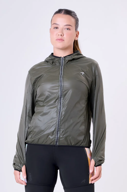 JAQUETA CORTA VENTO CLOUD RESISTENTE A AGUA EMPACOTAVEL VERDE MUSGO