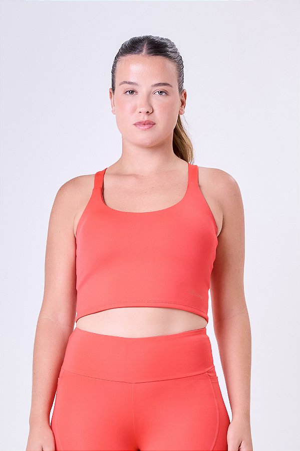Top Authen Essencial Run Cropped Lenghty Hibiscus