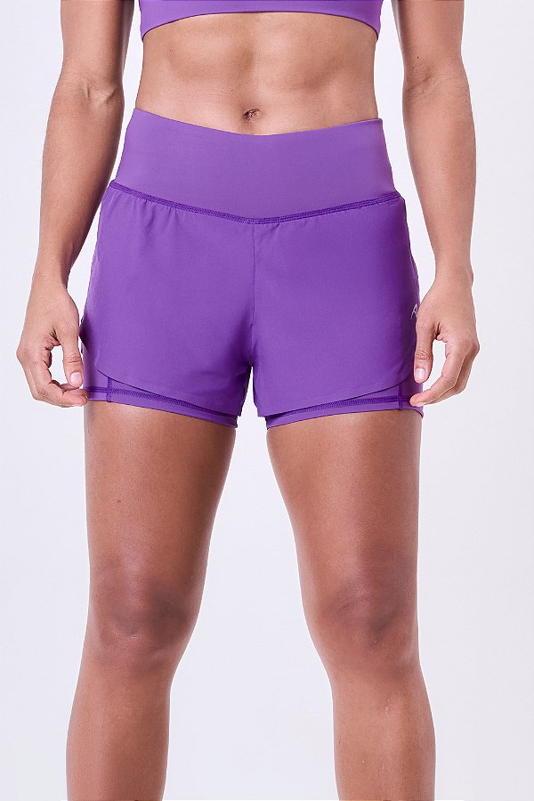 SHORT COM BERMUDA SIGNATURE SAMBA 3 BOLSOS SELADO ROXO