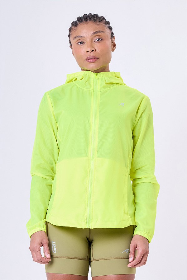 JAQUETA CORTA VENTO CYCLONE RESISTENTE A AGUA AMARELO FLUOR