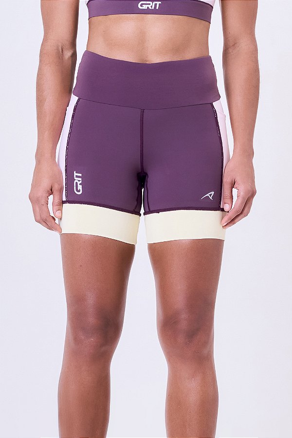 BERMUDA GRIT BOSSA 3 BOLSOS 15CM ACAI / ROSA CLARO / AMARELO CLARO