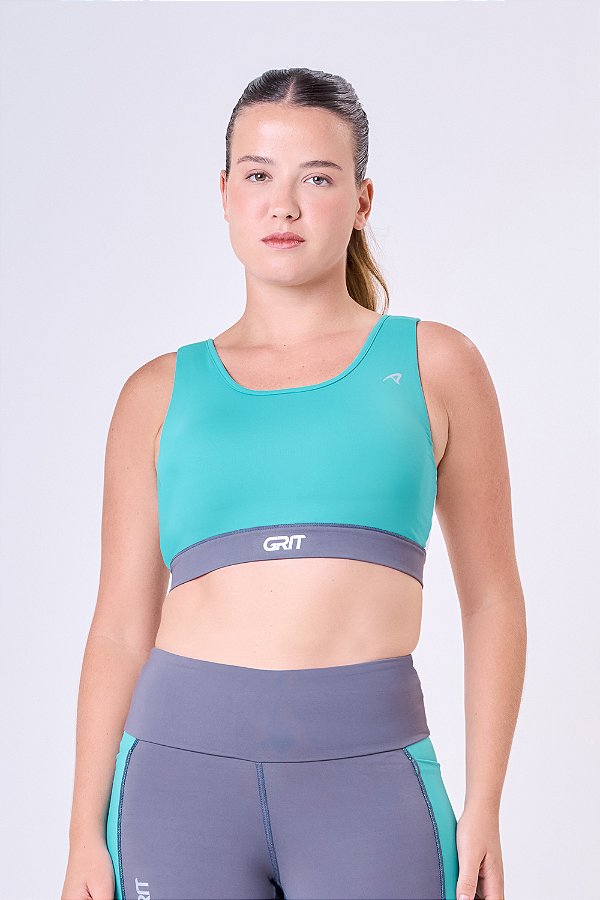 TOP GRIT BOSSA AJUSTAVEL 1 BOLSO RETO AZUL BALTICO / BRANCO / CHUMBO