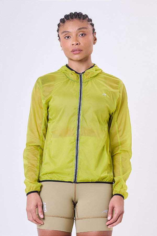 JAQUETA CORTA VENTO CLOUD RESISTENTE A AGUA EMPACOTAVEL VERDE LIMA