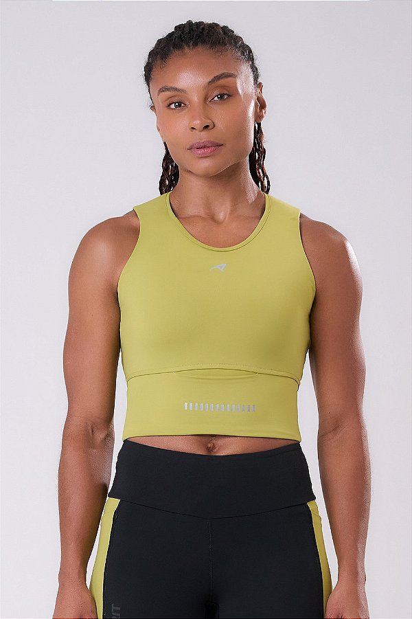 TOP CROPPED GRIT BOSSA 1 BOLSAO VERDE MUSGO