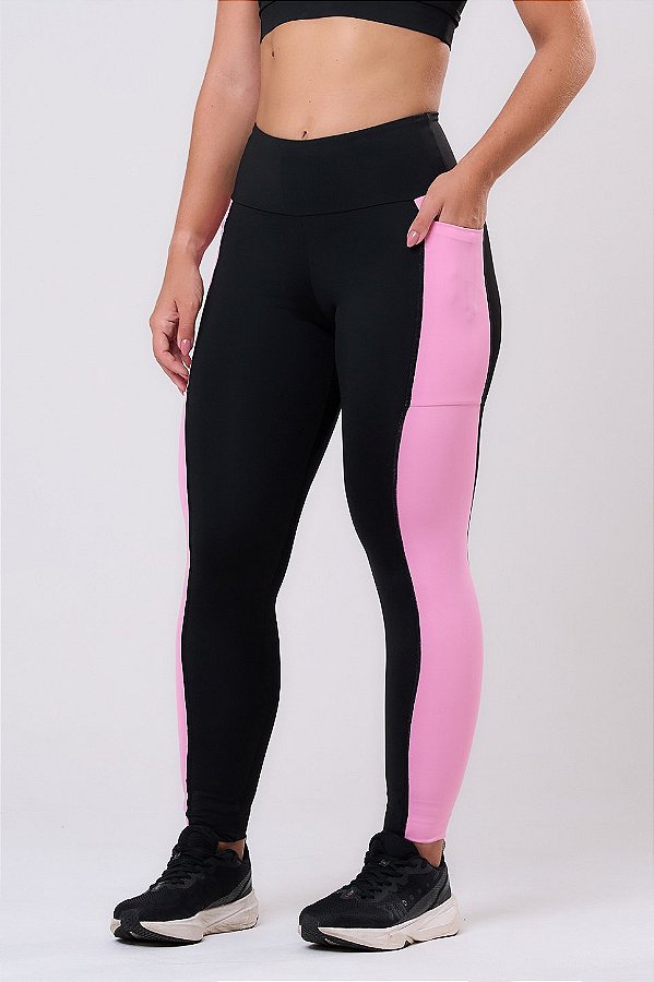 LEGGING SIGNATURE SAMBA 3 BOLSOS PRETO / ROSA POP