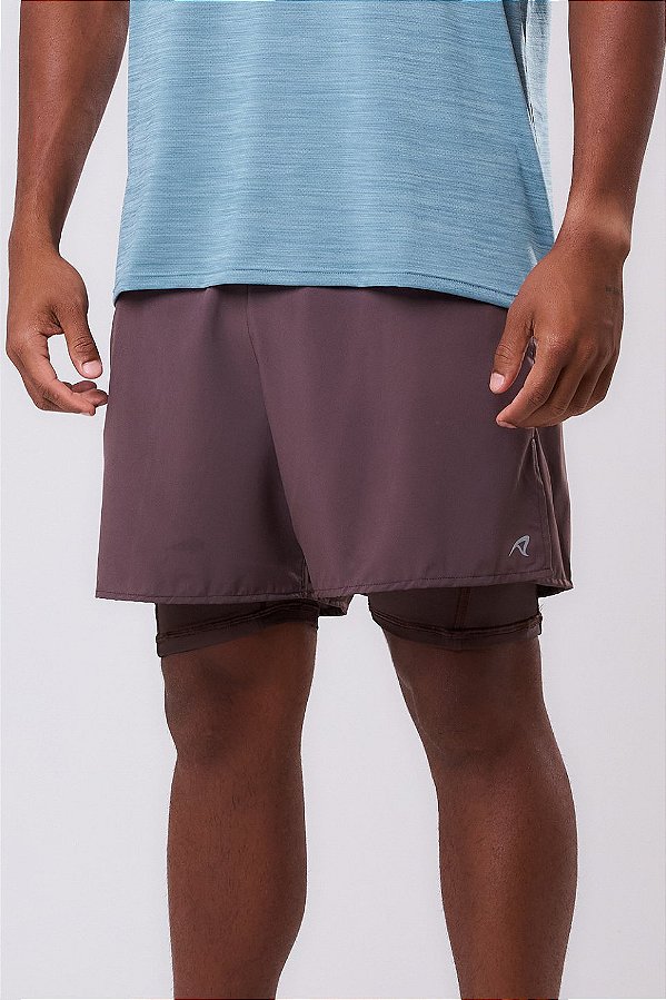 SHORT COM BERMUDA GRIT BOSSA 3 BOLSOS 5" MASCULINO MARROM CHOCOLATE