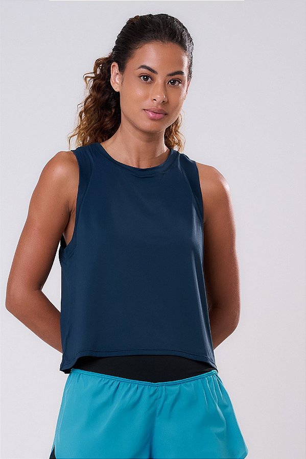 REGATA CROPPED KEEP COOL BOLD AZUL MARINHO