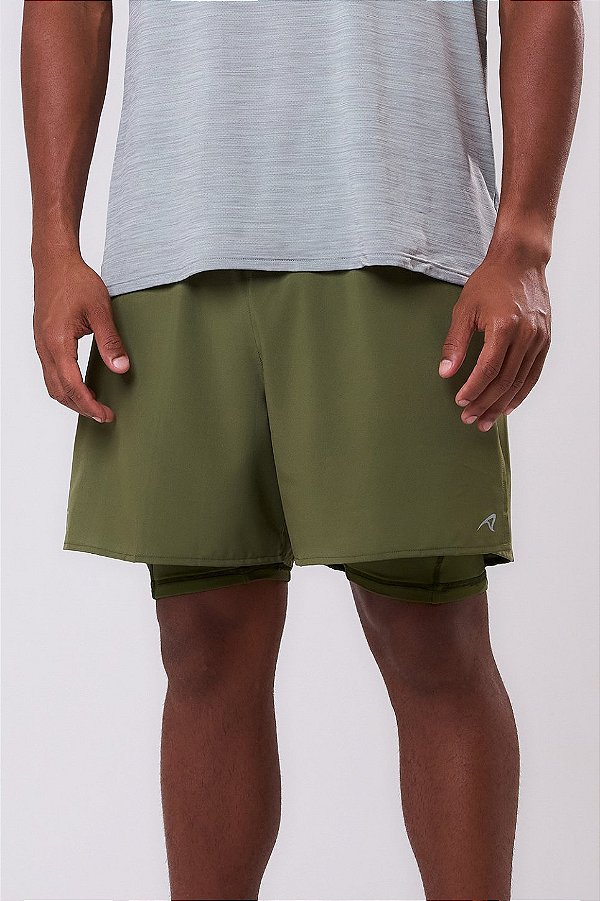 SHORT COM BERMUDA GRIT BOSSA 3 BOLSOS 5" MASCULINO VERDE OLIVA