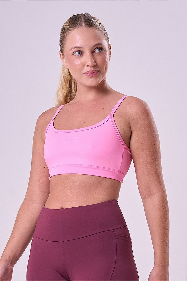 TOP ESSENTIAL RUN TROT AJUSTAVEL RETO ROSA CUTE