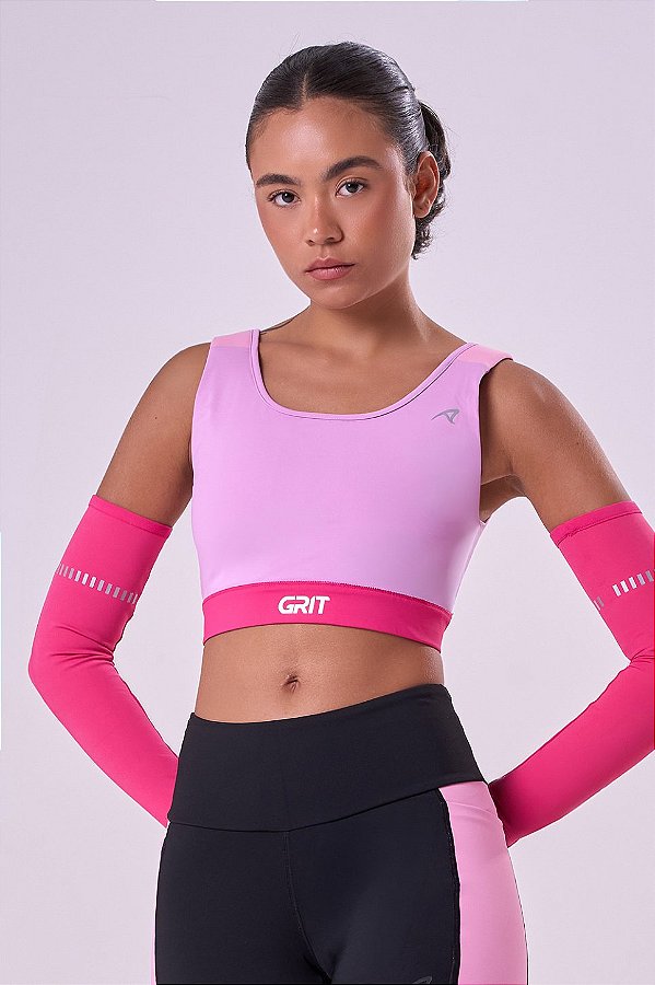 TOP GRIT BOSSA AJUSTAVEL 1 BOLSO RETO LILAS / ROSA POP / ULTRAPINK