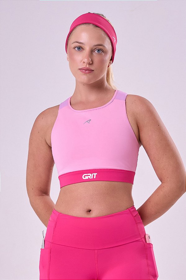 TOP GRIT BOSSA AJUSTAVEL 1 BOLSO NADADOR ROSA POP / LILAS / ULTRAPINK