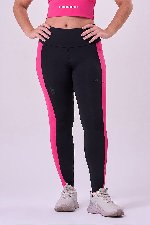 LEGGING GRIT BOSSA 3 BOLSOS PRETO / ULTRAPINK