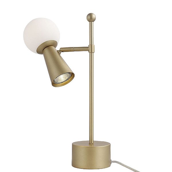 Abajur AB1631 Dourado com Dois Focos de Luz 20x10x42 Direcionaveis Bivolt para 1xG9 e 1xGU10 Bivolt