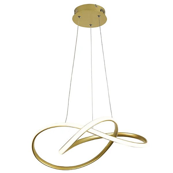 Pendente Orgon 50cm Dourado com Led 45w 3000k Bivolt