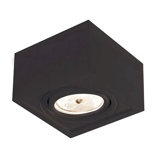 Plafon Box IN40121 11x11x10cm Preto Para 1x Lampada GU10