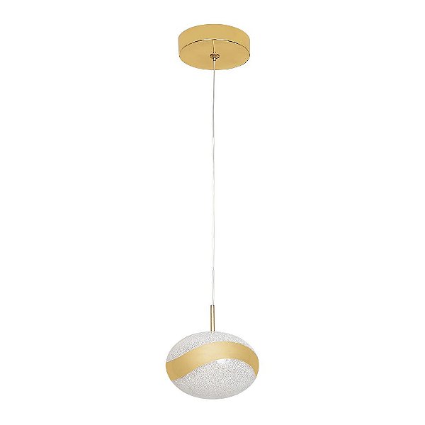 Pendente MD9015 8X13cm Dourado com Led Integrado 8w Bivolt