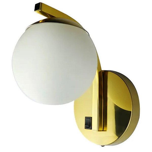 Arandela 5329 Dourada com Globo Branco 19x12x18 para 1 Lampada G9 Bivolt