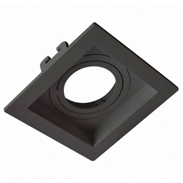 Embutido Quadrado 1060 Preto Recuado Preto 7x7cm para 1 Lampada MR11