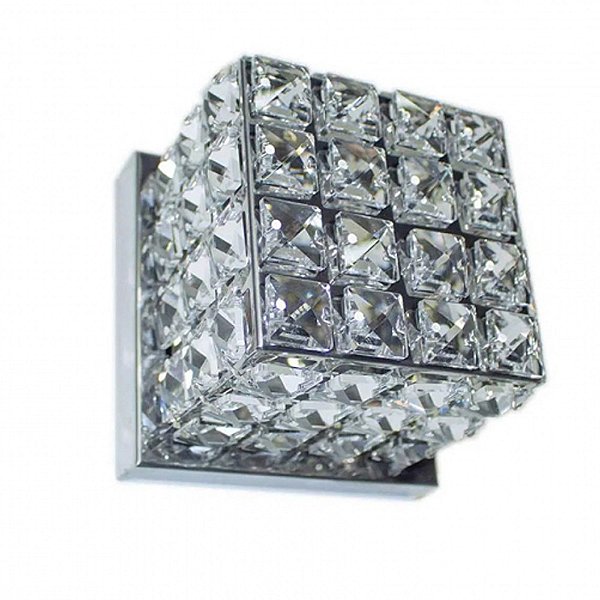 Arandela Cristal Quadrada 10x11x11cm para 1 Lampada G9 Bivolt