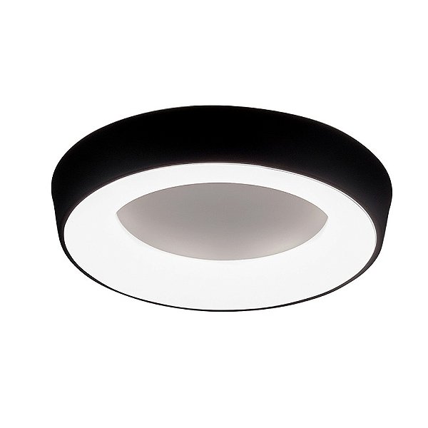 Plafon Redondo Apollo 581 Ø47x5,8cm Preto com Led Integrado 25,2w 3000k Bivolt