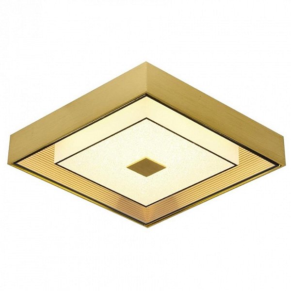 Plafon Dourado Quadrado 34x9cm com Led Integrado 16w 3000k Bivolt