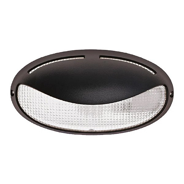 Arandela Oval Eccentric Preta 23x11,5x10cm para 1 Lampada E27