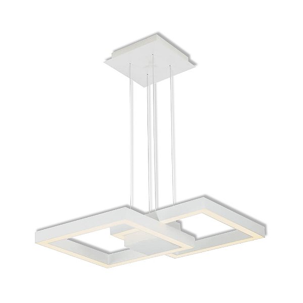 Pendente Fit 705 41x41x6,5cm Branco com Led Integrado 50,4w 3000k Bivolt