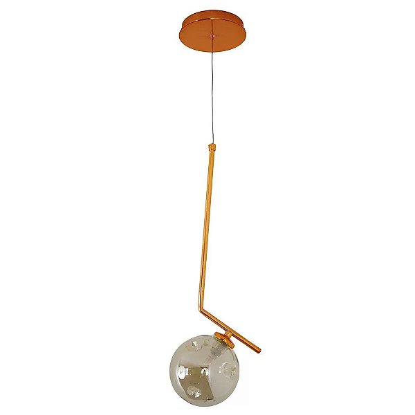 Pendente 786 Delta 12x45cm Cobre com 1 Globo Ø12 para 1x Lampada G9