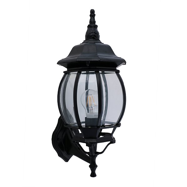 Arandela Colonial 194B/S Preto 21x33x16cm para 1x Lampada E-27 Bivolt