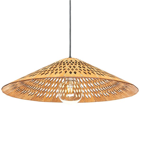 Pendente Imbuia Carimbo 19xØ72cm para 1 Lampada E27