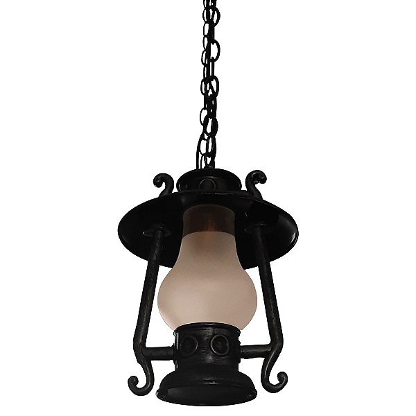 Pendente Colonial Lamparina 33x25cm Preto para 1x Lampada E27