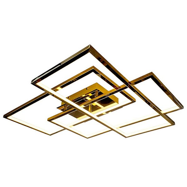 Plafon DCX01264 Dourado 76x65x10cm com Led Integrado 73w 3000 Bivolt