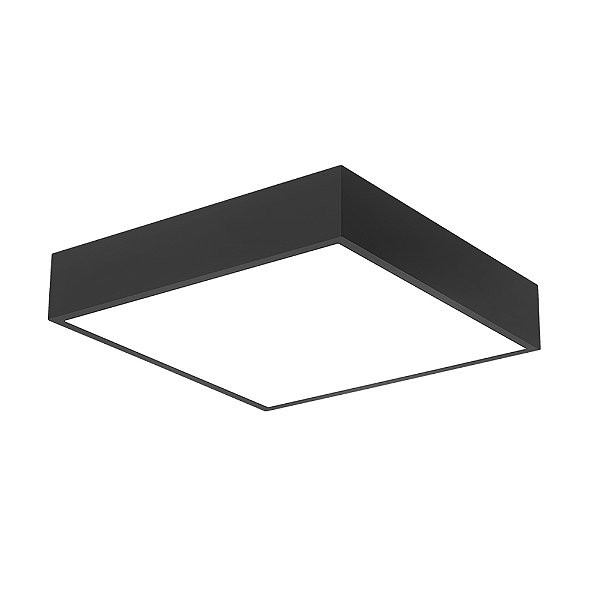 Plafon Quadrado Ilume 35x35x9cm Preto com Led Integrado 25,2w 3000k Bivolt