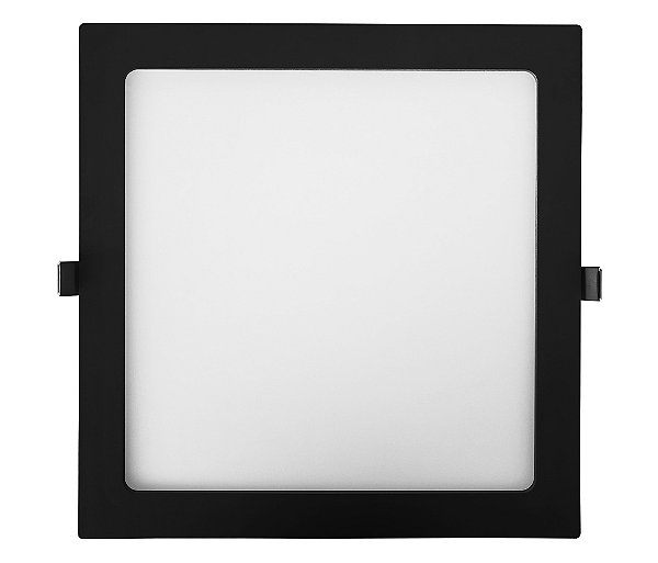 Painel Embutido Preto Quadrado 29x29cm com Led Integrado 24w 4000k Bivolt