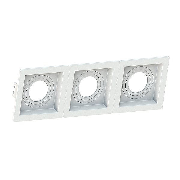 Embutido Triplo 330.2067 Recuado Branco 30x10cm para 3 Lampadas MR16