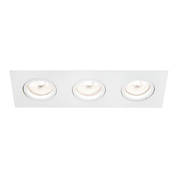 Embutido Triplo IN55553 Recuado Branco 46x16cm para 3 Lampadas AR111