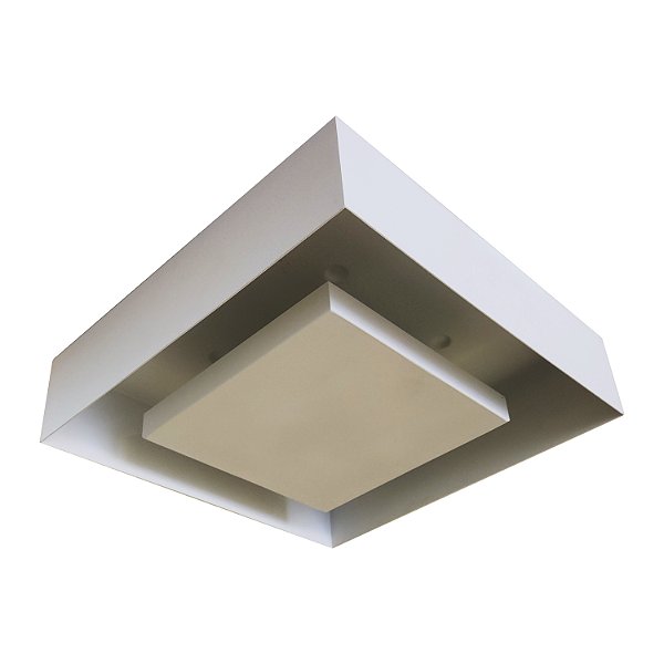 Plafon 1059 Cavity Branco 35x35cm com Led Integrado 15w 3000k Bivolt