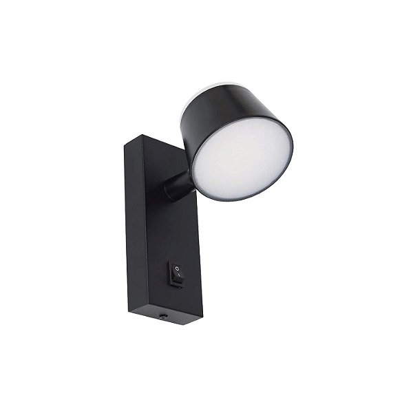 Arandela Mya Preto 8,6x14x15cm com Led Integrado 7w 3000k Bivolt