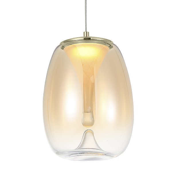 Pendente PD1890 Zug Ø20x28cm Champanhe com Led Integrado 8w 2700k Bivolt