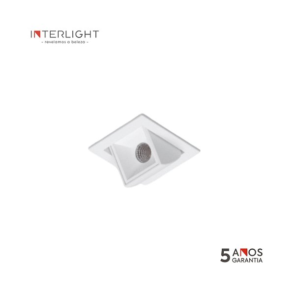 Embutido Orientável 4581 Picco Home Branca 4,7x4,9x5,2cm com Led Integrada 3w 2700k Bivolt