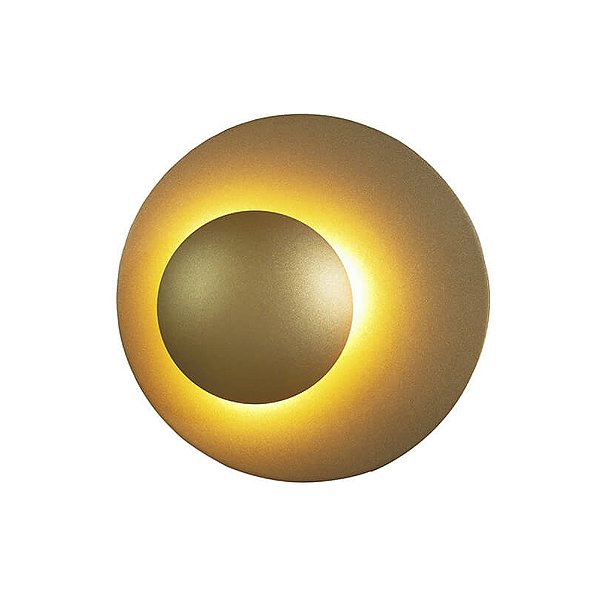 Plafon Outlier Ø30x7,5cm Dourado com Led Integrado 18w 2700k 127v